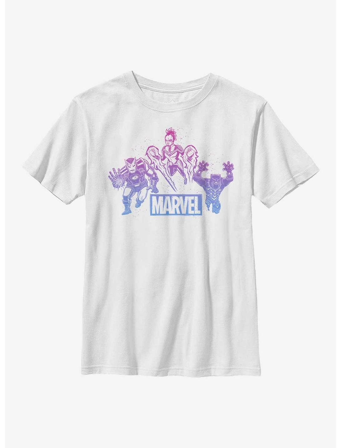Marvel Avengers Gradient Group Youth T-Shirt, WHITE, hi-res