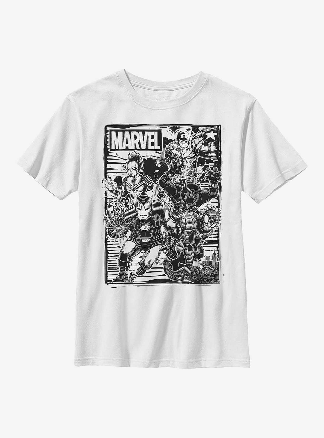 Marvel Avengers Group Fighters Youth T-Shirt, , hi-res