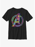 Marvel Avengers Halftone Pop A Youth T-Shirt, BLACK, hi-res
