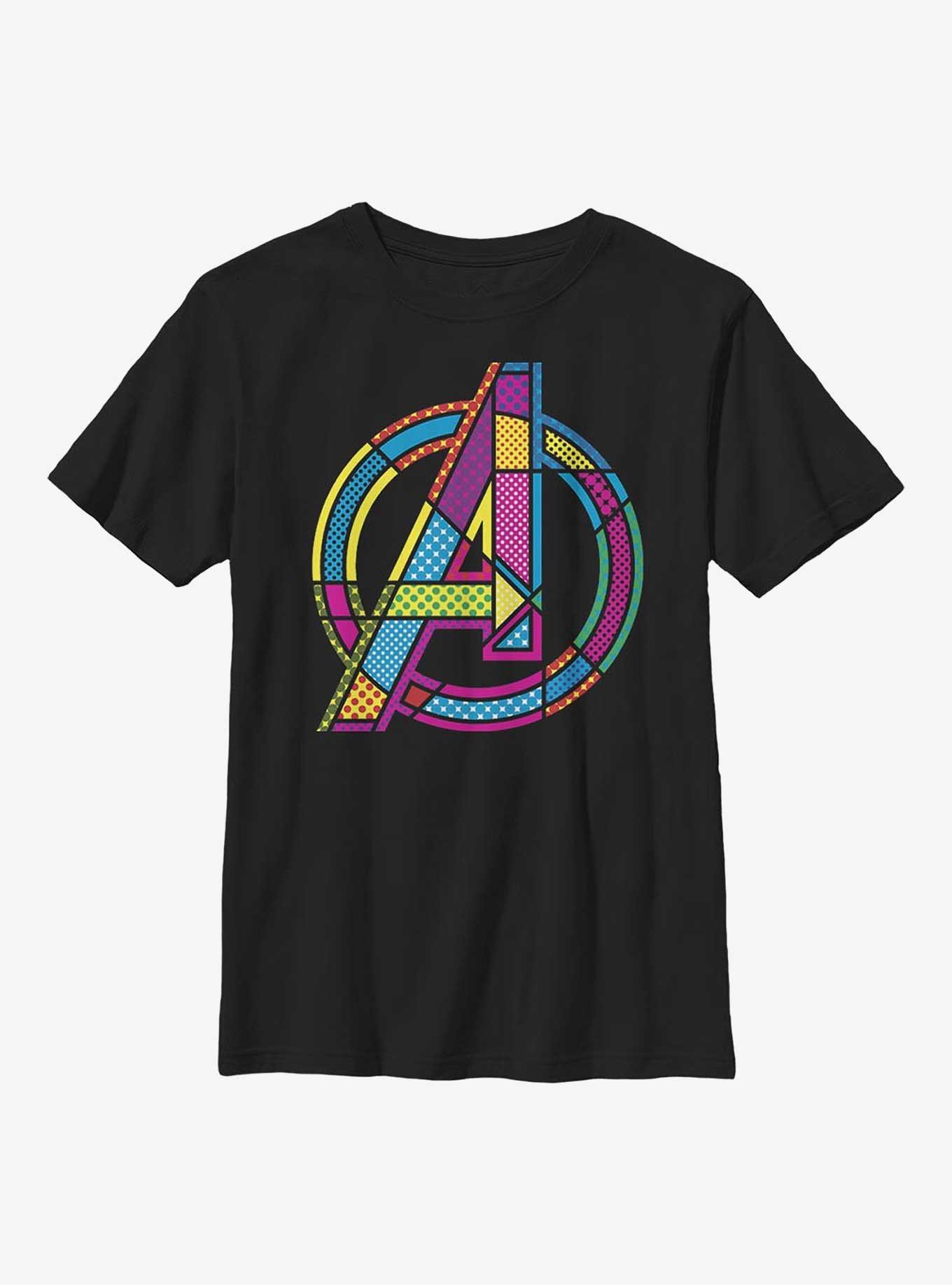 Marvel Avengers Halftone Pop A Youth T-Shirt, BLACK, hi-res