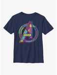 Marvel Avengers Halftone Pop A Youth T-Shirt, NAVY, hi-res