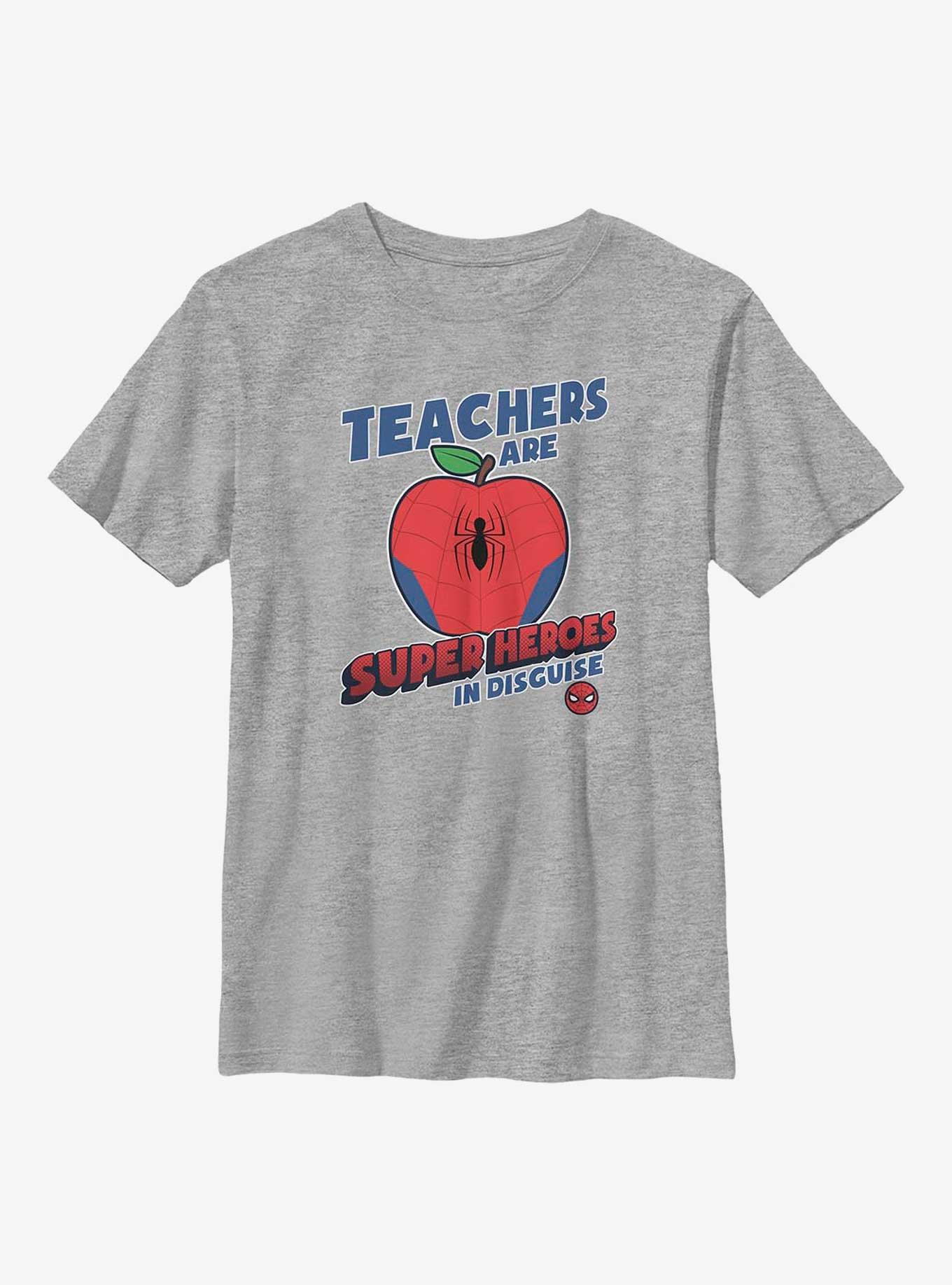 Marvel Avengers Teachers Are Superheroes Spiderman Youth T-Shirt, , hi-res