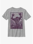 Marvel Black Panther Black Panther Stencil Youth T-Shirt, ATH HTR, hi-res