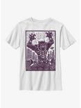 Marvel Black Panther Black Panther Stencil Youth T-Shirt, WHITE, hi-res