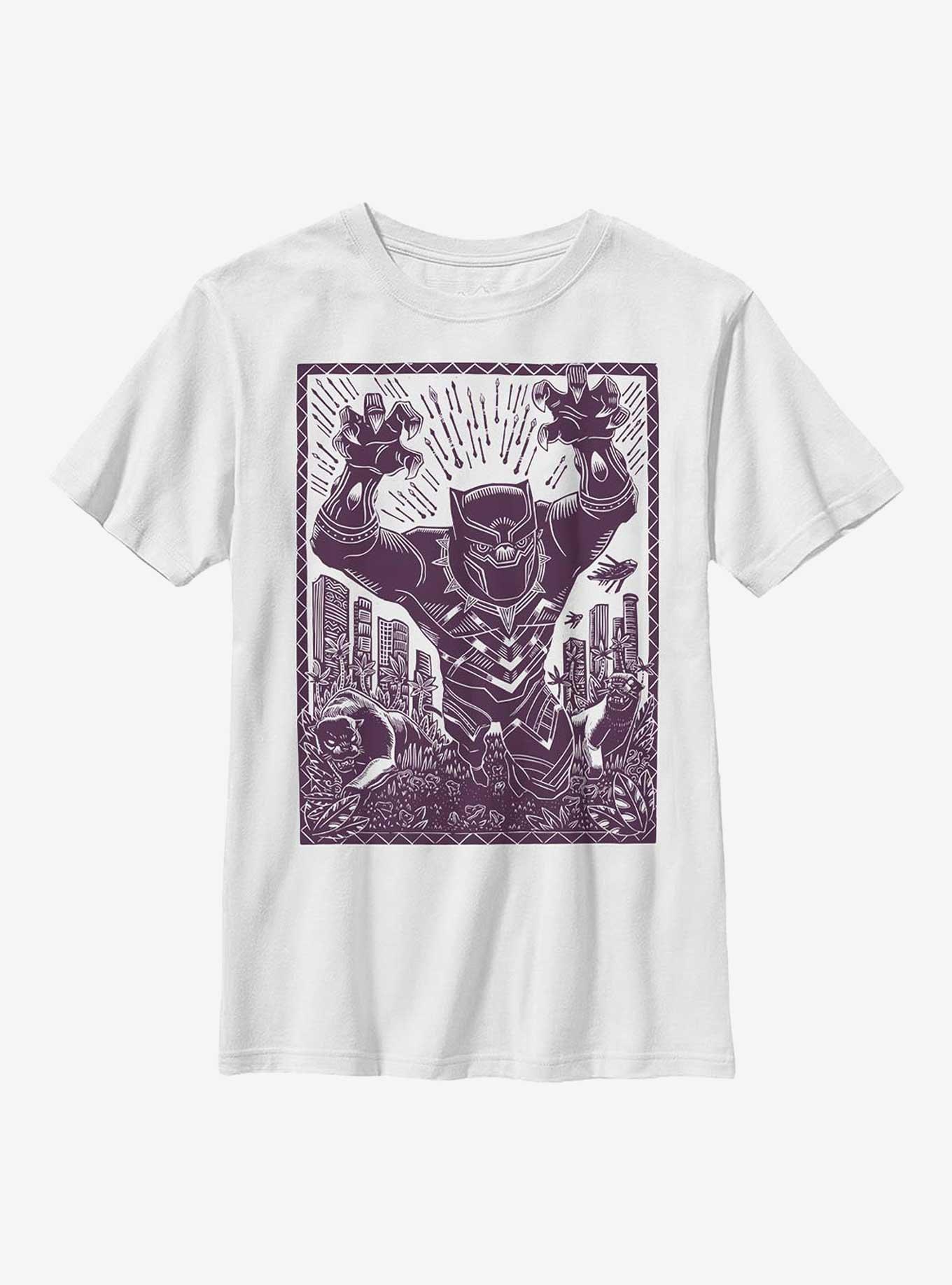 Marvel Black Panther Black Panther Stencil Youth T-Shirt, , hi-res