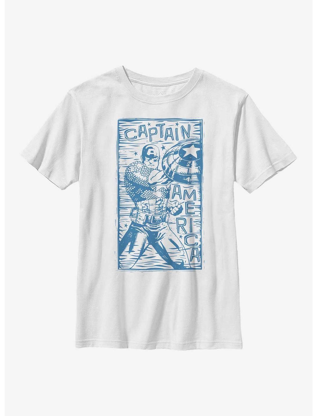 Marvel Captain America Stencil Youth T-Shirt, WHITE, hi-res