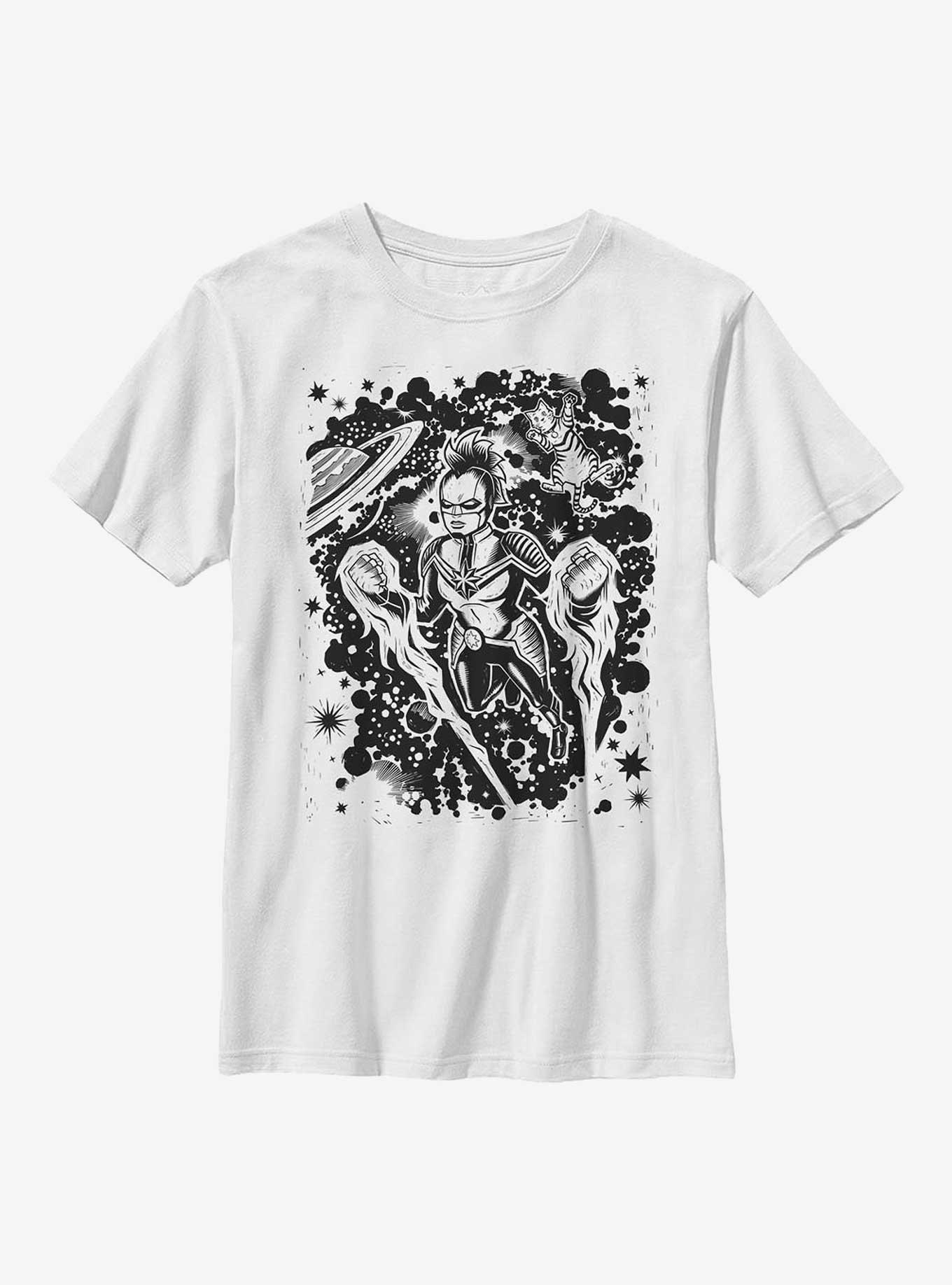 Marvel Captain Marvel Stencil Youth T-Shirt, , hi-res