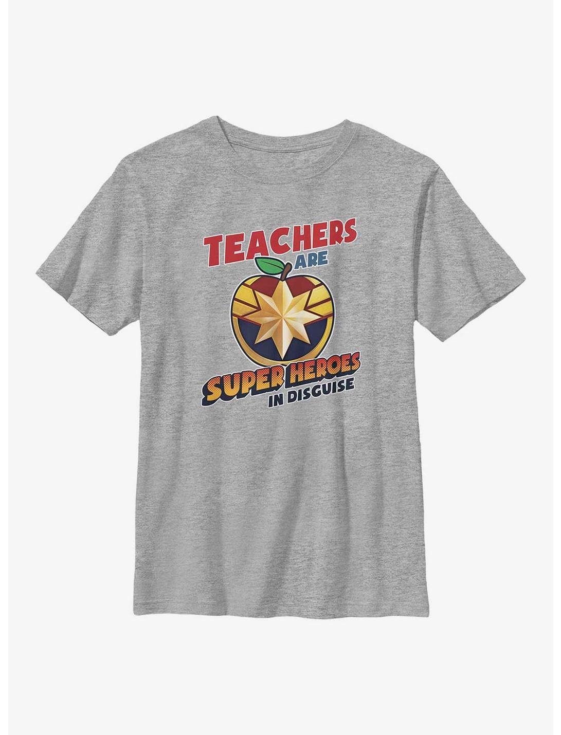 Marvel Teachers Are Superheroes Captain Marvel Youth T-Shirt, ATH HTR, hi-res