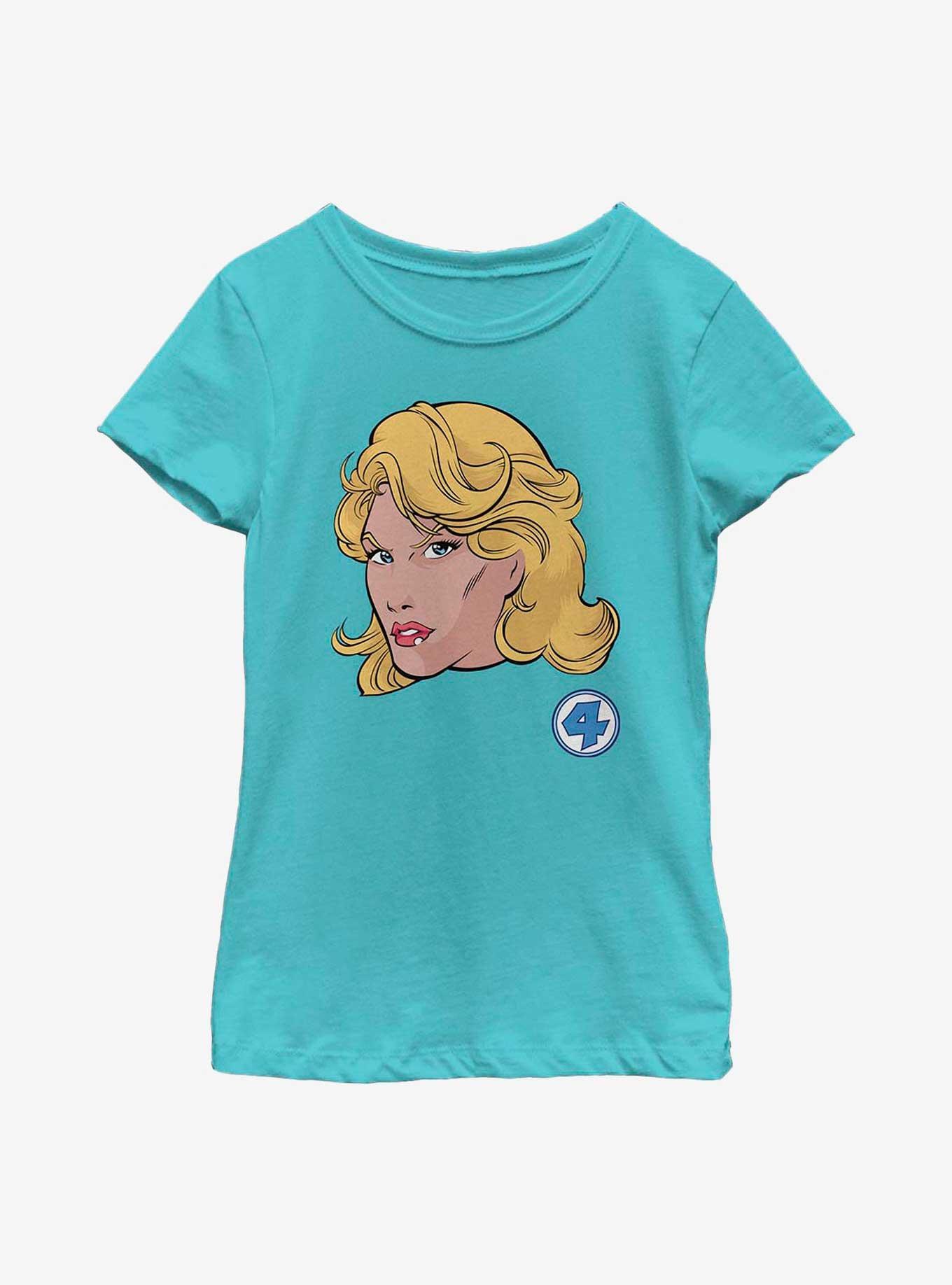 Marvel Fantastic Four Invisible Woman Face Youth Girls T-Shirt, TAHI BLUE, hi-res