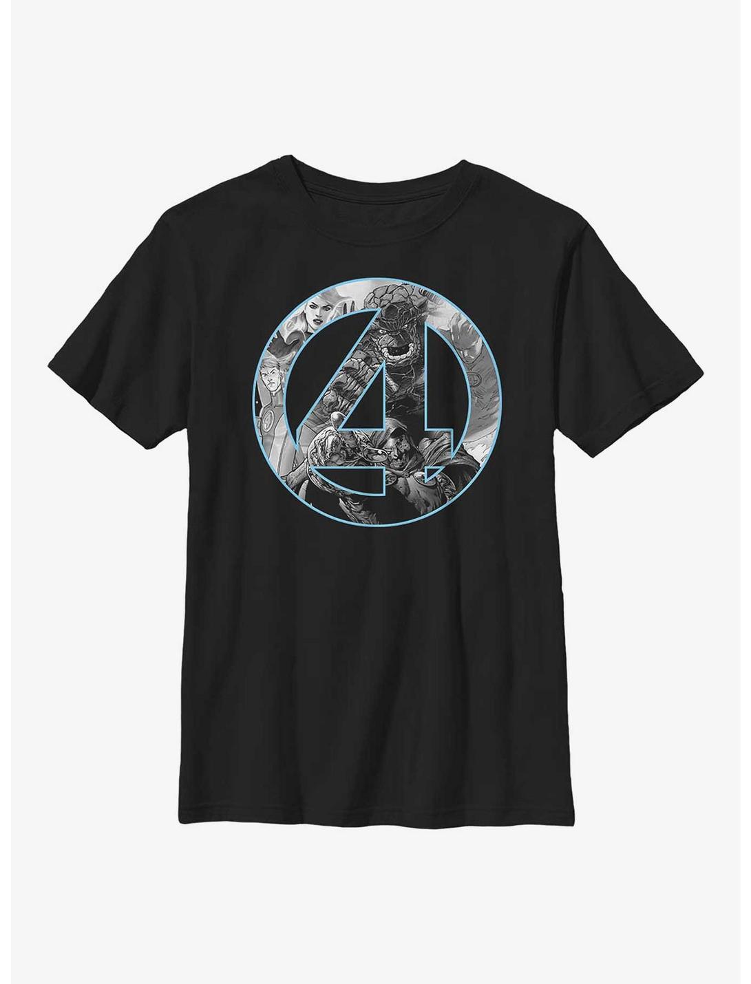 Marvel Fantastic Four Badge Youth T-Shirt, BLACK, hi-res