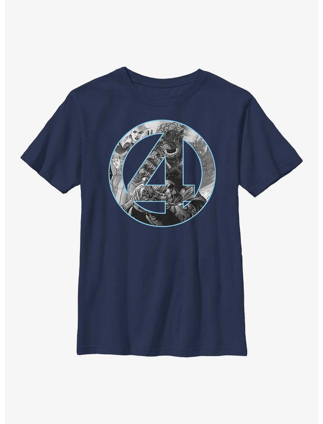 Marvel Fantastic Four Badge Youth T-Shirt, NAVY, hi-res