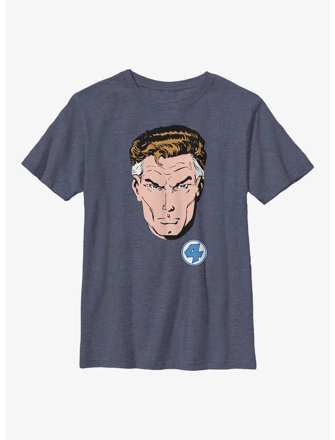 Marvel Fantastic Four Mr Fantastic Face Youth T-Shirt, NAVY HTR, hi-res