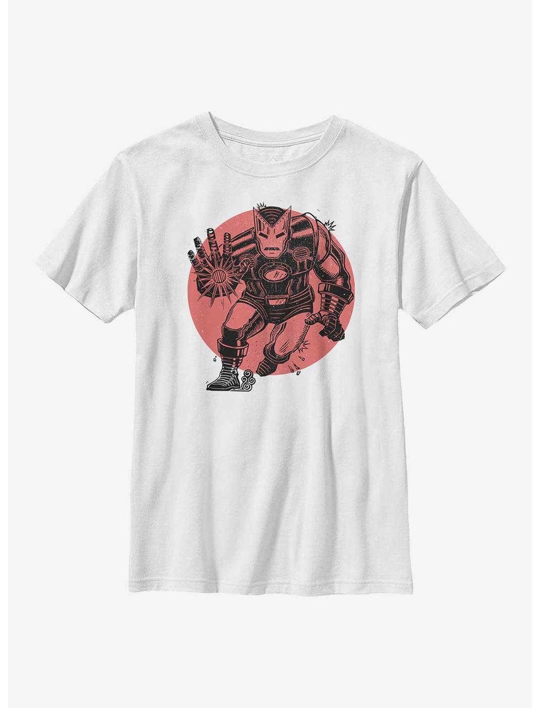 Marvel Iron Man Red Sun Youth T-Shirt, WHITE, hi-res