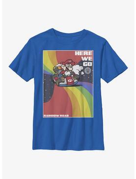 Nintendo Super Mario Here We Go Youth T-Shirt, ROYAL, hi-res