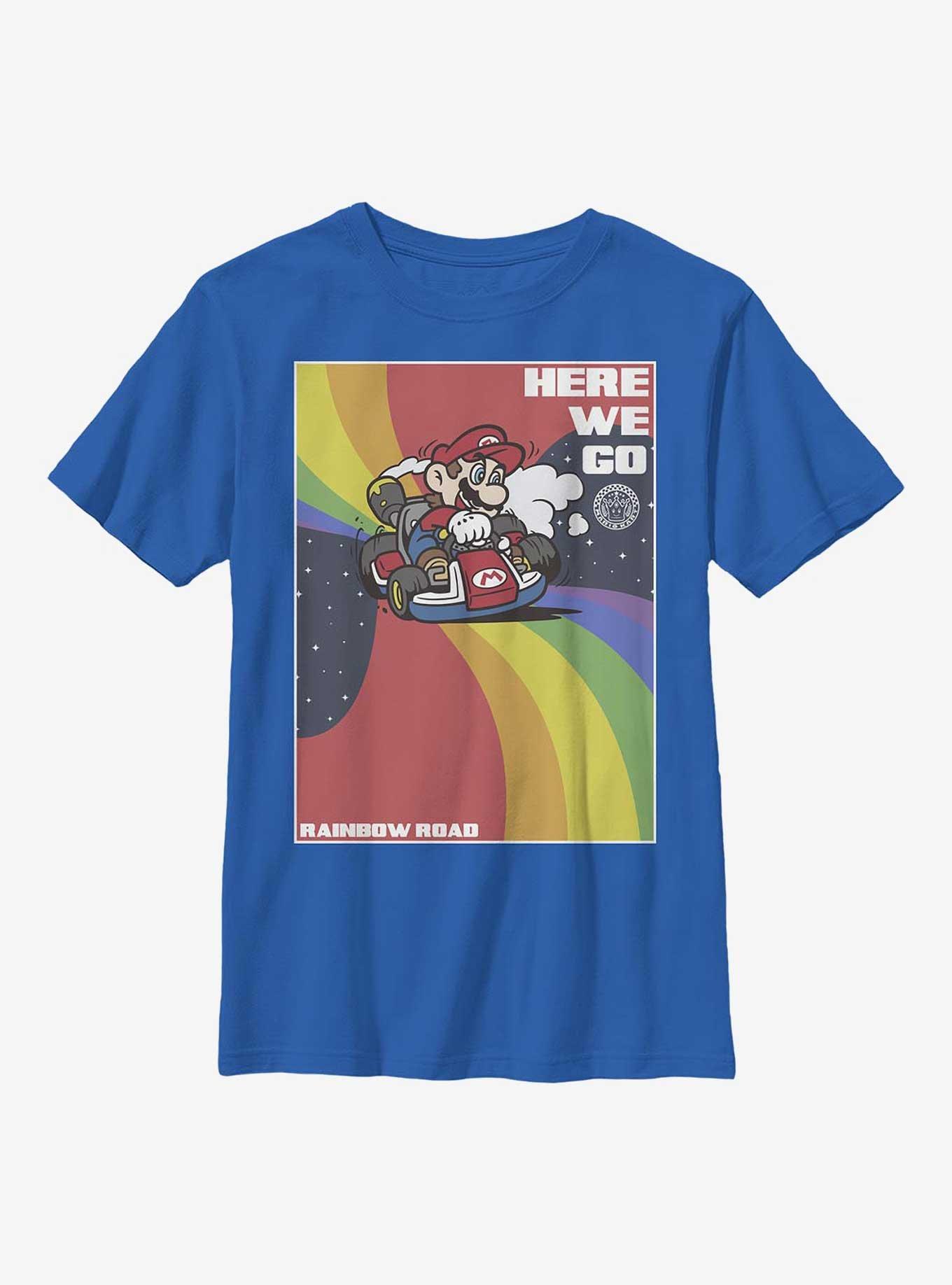 Nintendo Super Mario Here We Go Youth T-Shirt, ROYAL, hi-res