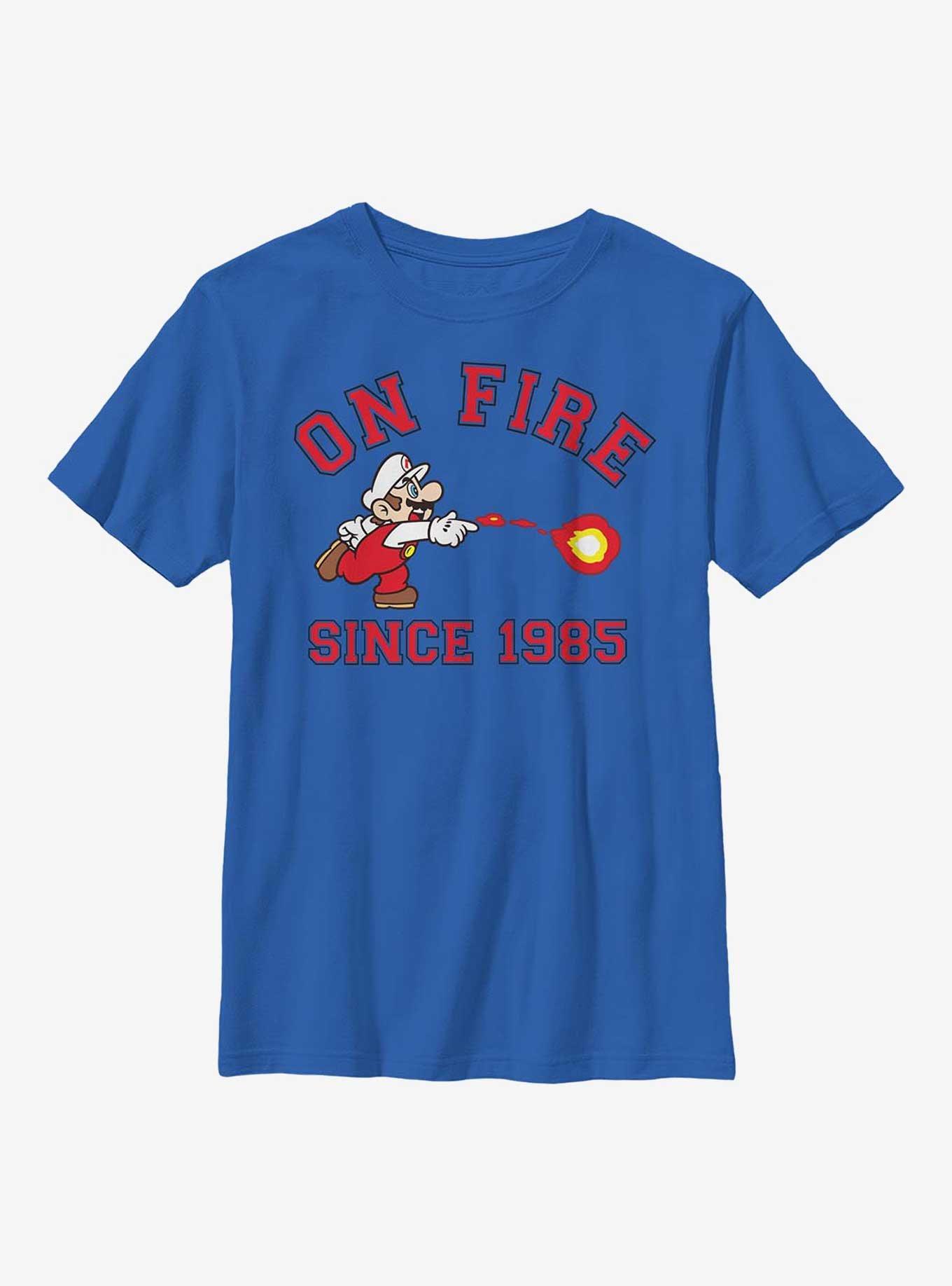Nintendo Super Mario On Fire Youth T-Shirt, , hi-res
