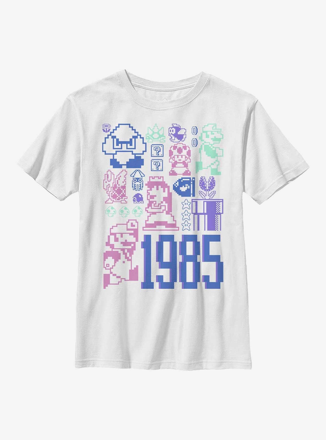 Nintendo Super Mario Pastel Mario Jumble Youth T-Shirt, , hi-res