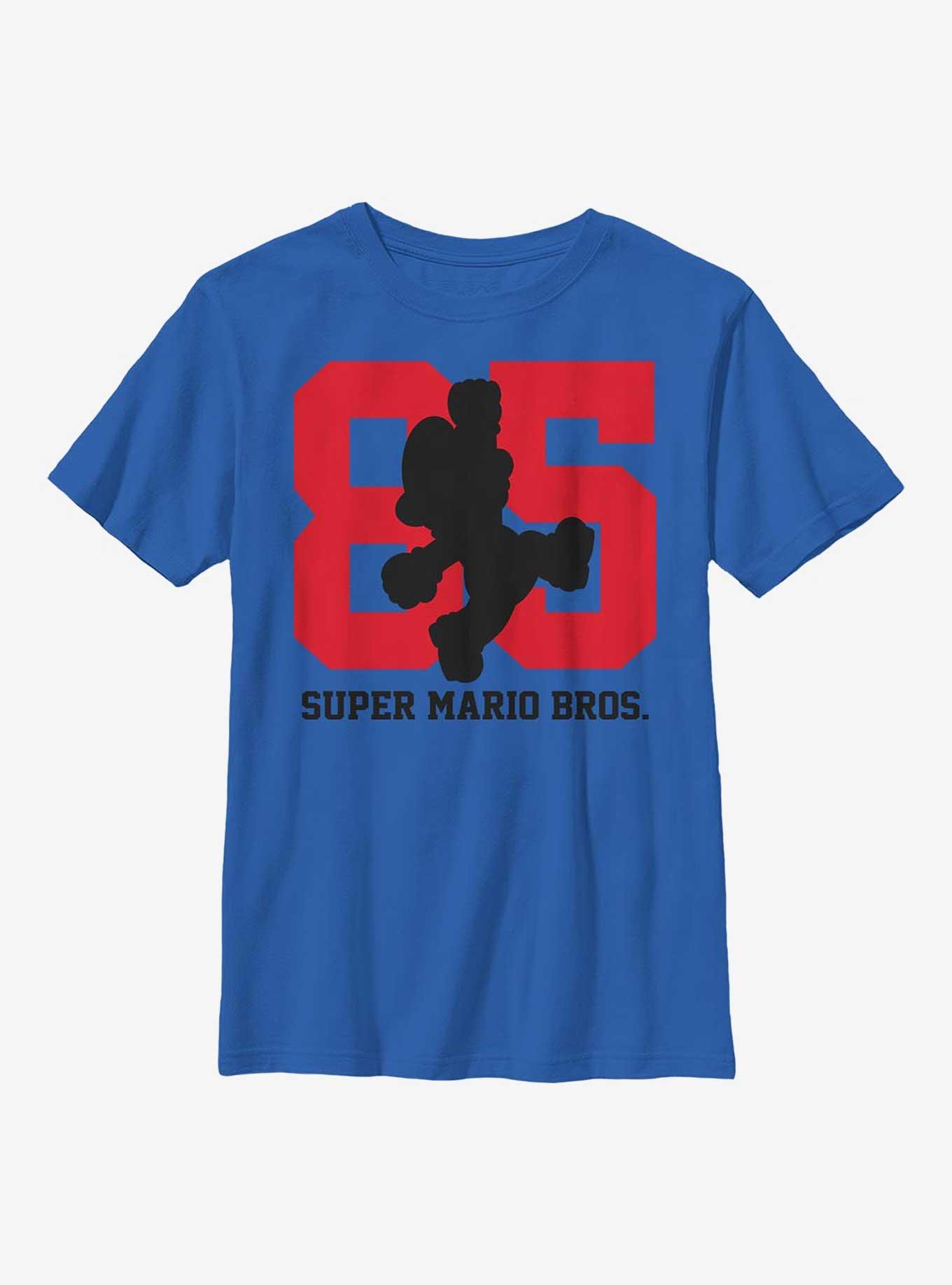 Nintendo Super Mario With Mario Silhouette Youth T-Shirt, , hi-res