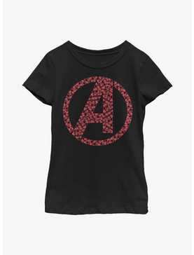 Marvel Avengers Logo Heart Fill Youth Girls T-Shirt, , hi-res