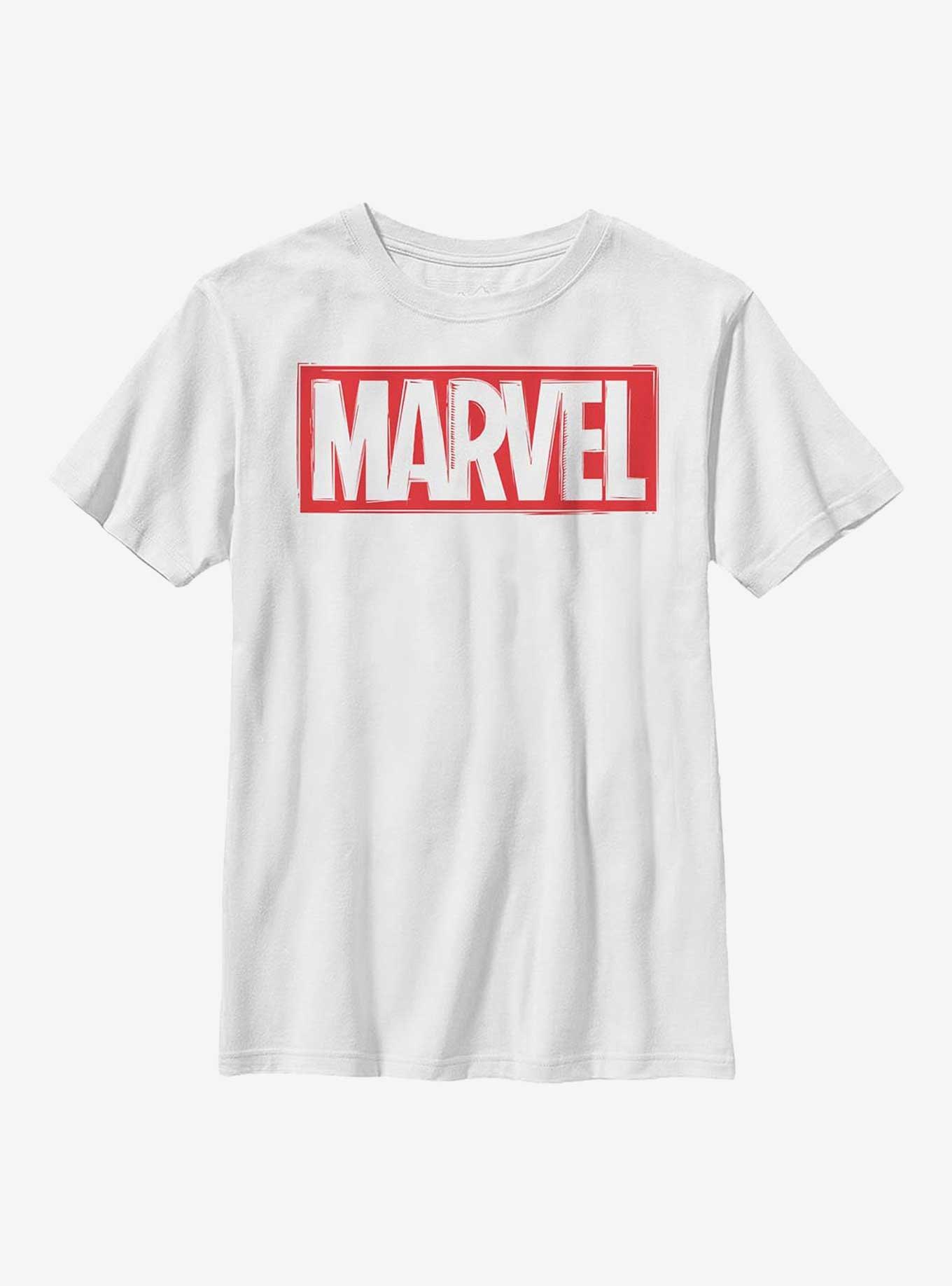 Marvel Logo Linocut Youth T-Shirt, , hi-res