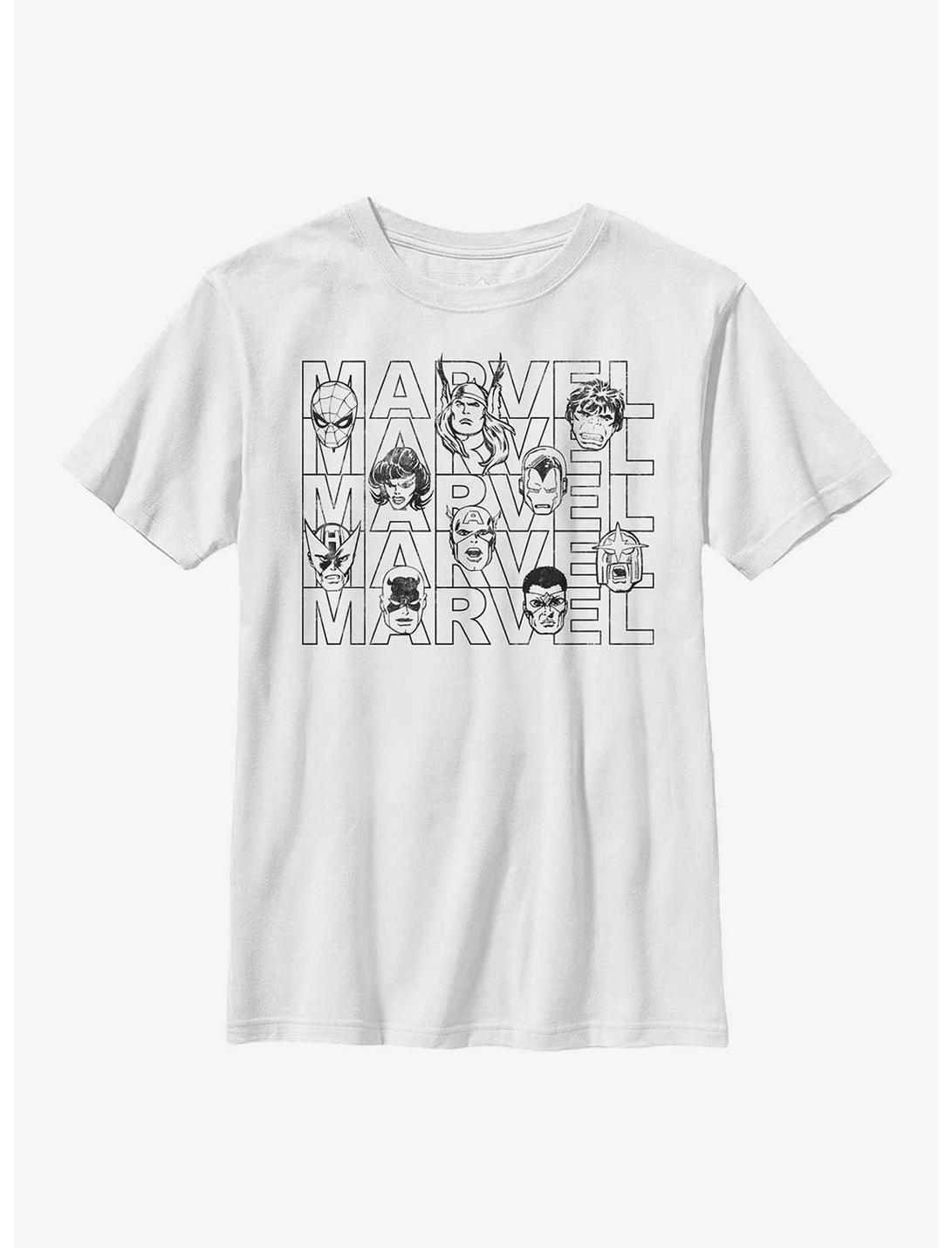 Marvel Heads Youth T-Shirt, WHITE, hi-res