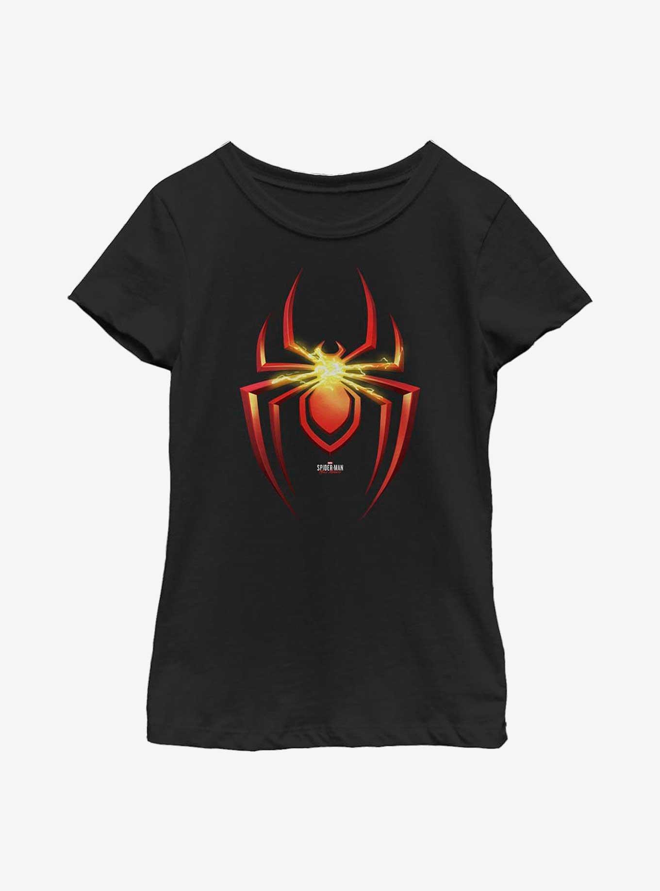 Marvel Spider-Man Electric Emblem Youth Girls T-Shirt, , hi-res
