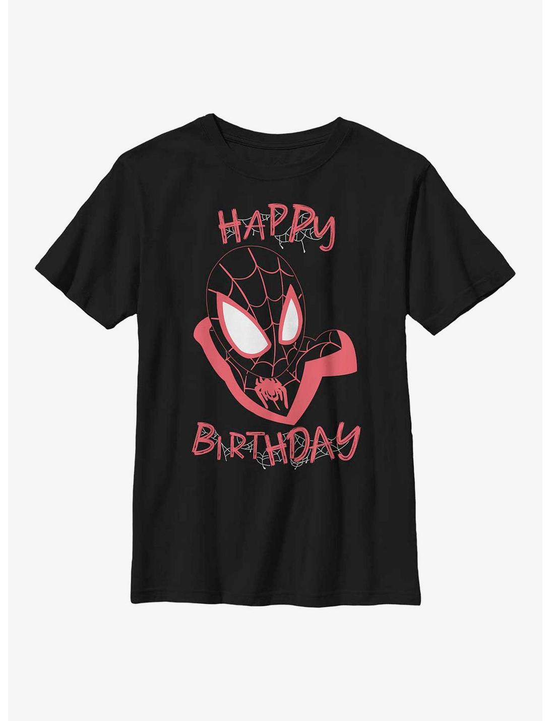 Marvel Spider-Man Miles Spider Birthday Youth T-Shirt, BLACK, hi-res