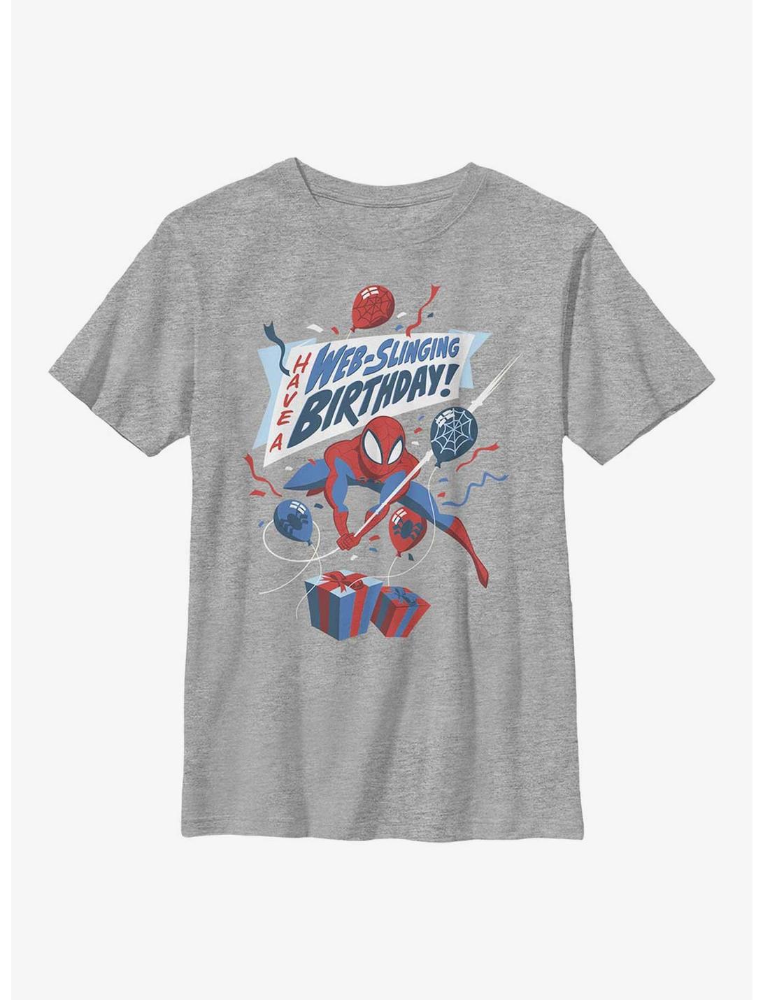 Marvel Spider-Man Web Slinging Birthday Youth T-Shirt, ATH HTR, hi-res