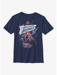 Marvel Spider-Man Web Slinging Birthday Youth T-Shirt, NAVY, hi-res