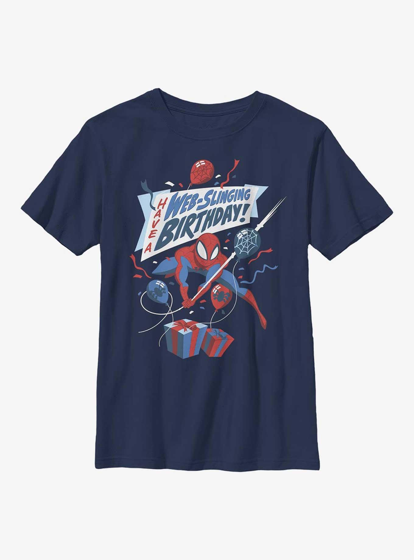 Marvel Spider-Man Web Slinging Birthday Youth T-Shirt, , hi-res