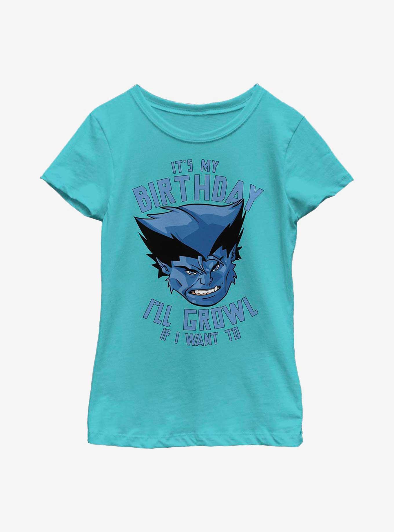 Marvel X-Men Birthday Growl Youth Girls T-Shirt, TAHI BLUE, hi-res