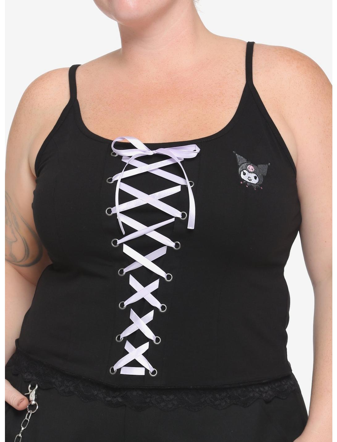 Kuromi Lace-Up Strappy Tank Top Plus Size, MULTI, hi-res