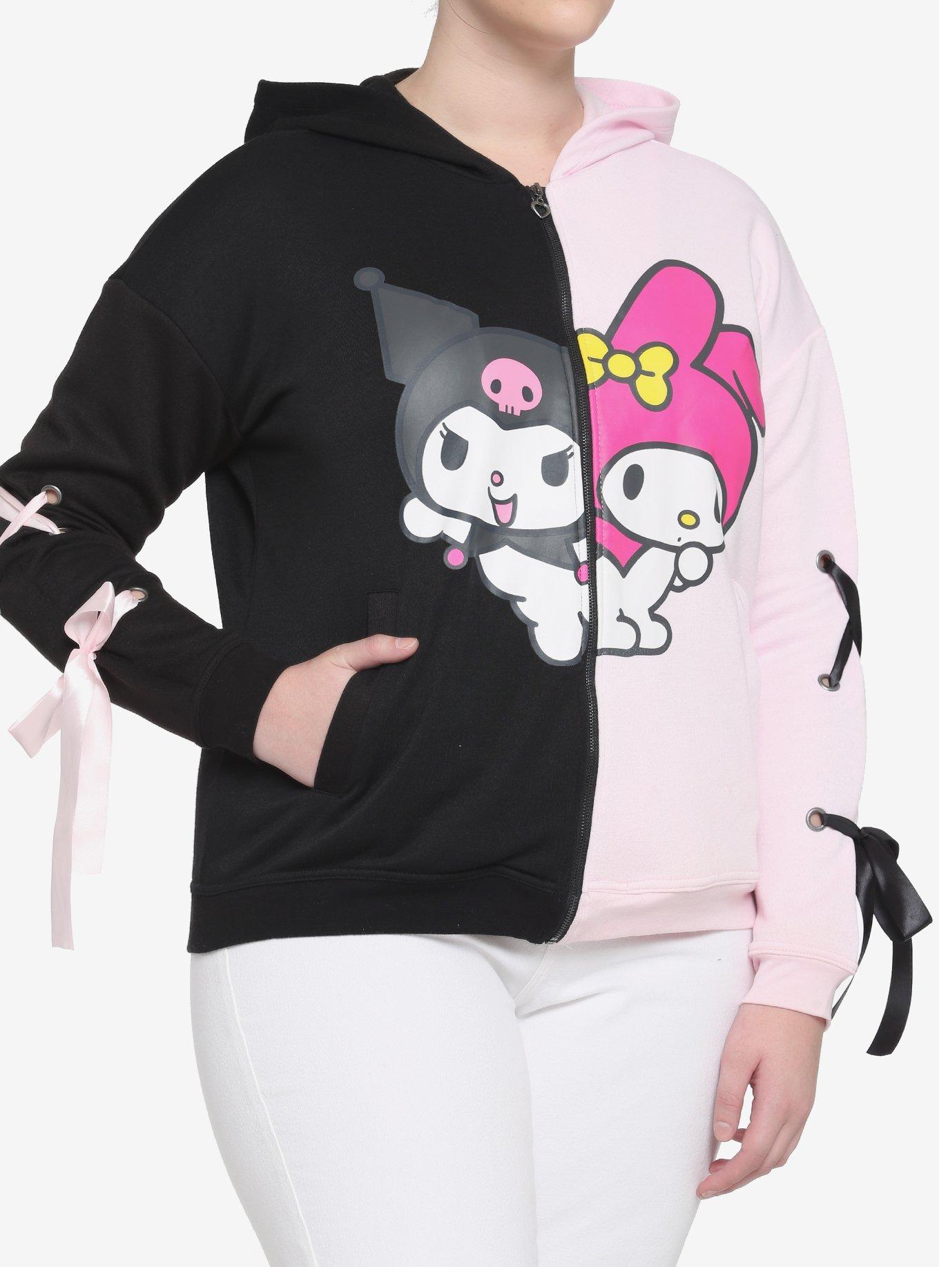 My Melody Kuromi Split Lace Up Hoodie Plus Size Her Universe