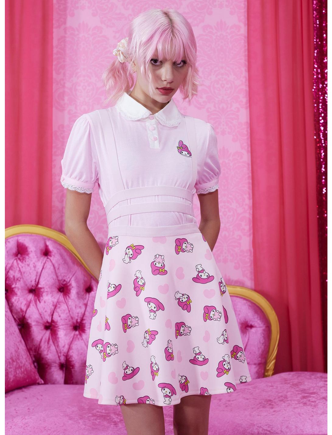 My Melody Strappy Suspender Skirt, MULTI, hi-res
