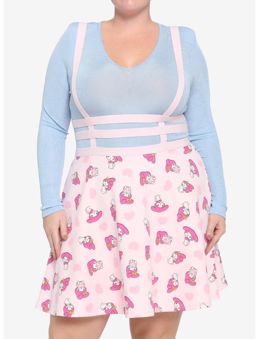 My Melody Strappy Suspender Skirt Plus Size, MULTI, hi-res