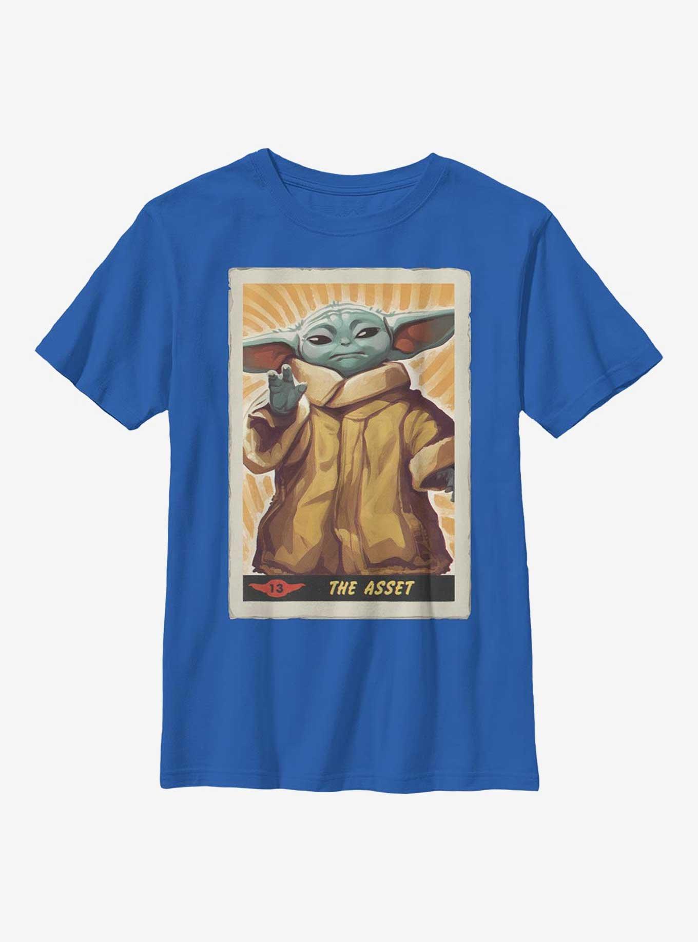 Star Wars The Mandalorian The Asset Poster Youth T-Shirt, ROYAL, hi-res