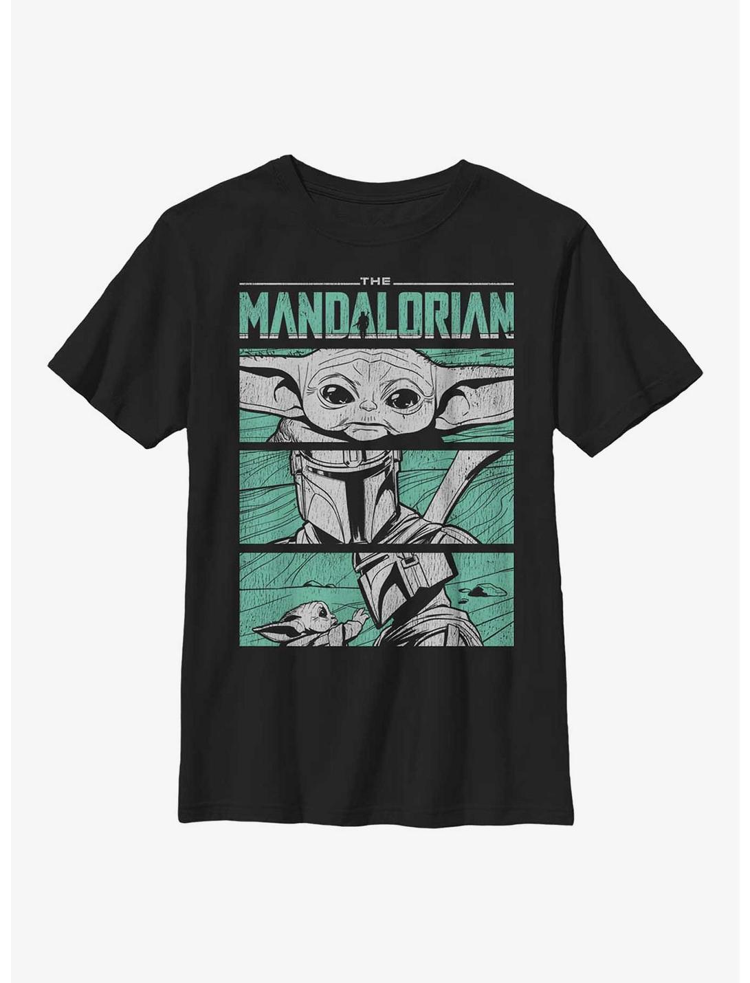 Star Wars The Mandalorian Block Party Youth T-Shirt, BLACK, hi-res