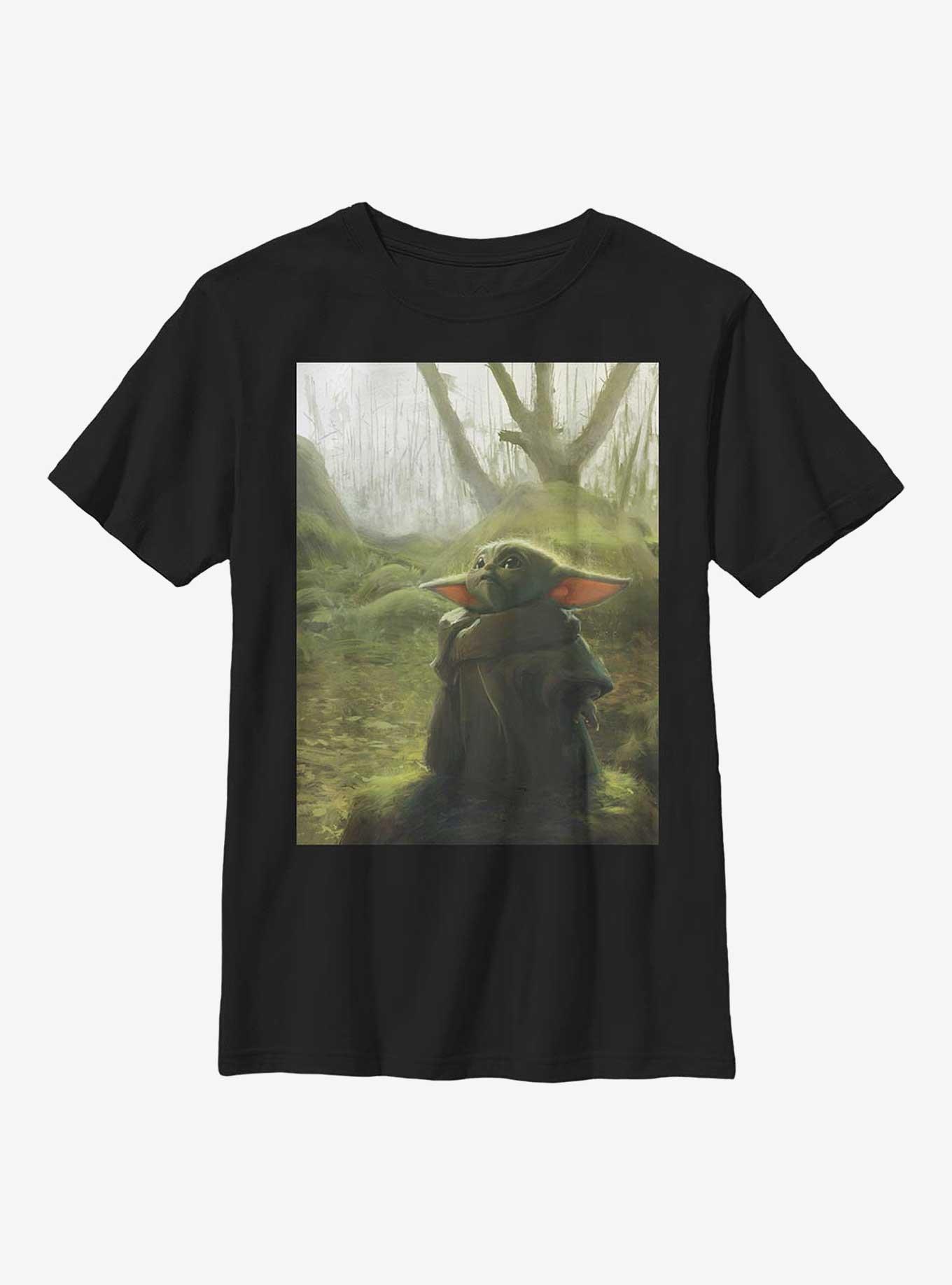 Star Wars The Mandalorian The Child Illustration Youth T-Shirt, BLACK, hi-res