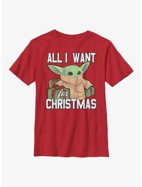 Star Wars The Mandalorian Christmas Baby V2 Youth T-Shirt, , hi-res