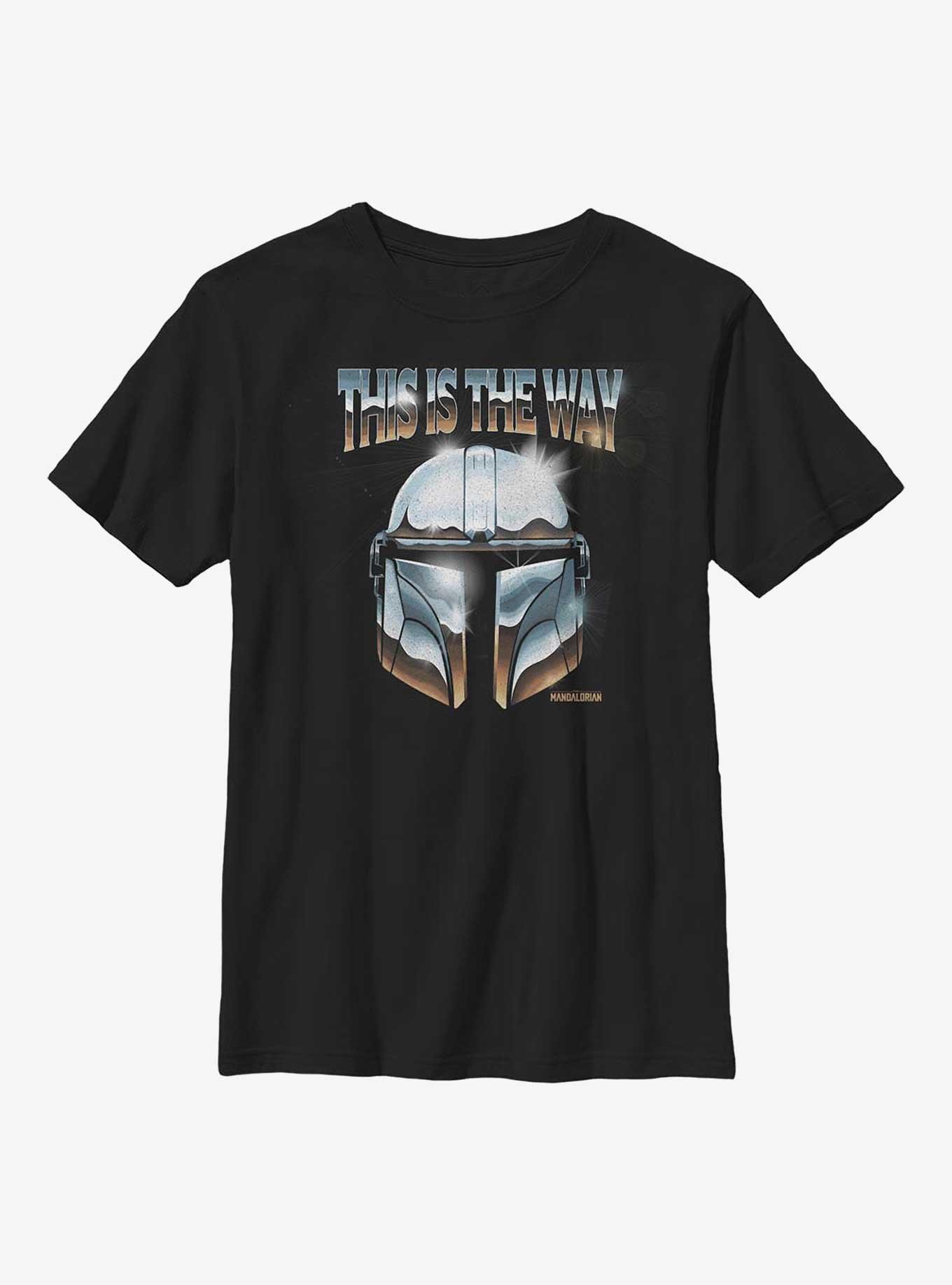 Star Wars The Mandalorian Chrome Dome Youth T-Shirt, BLACK, hi-res