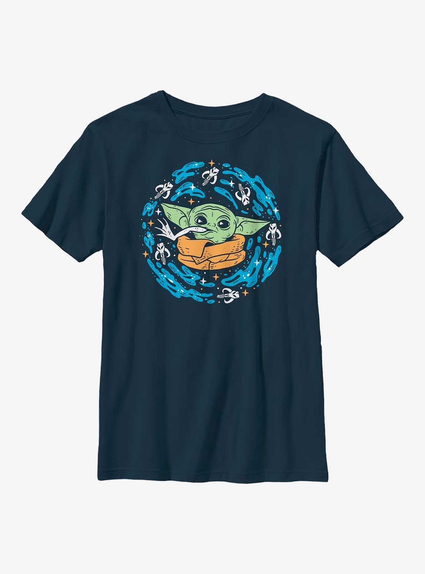 Star Wars The Mandalorian Frog Spiral Youth T-Shirt, NAVY, hi-res