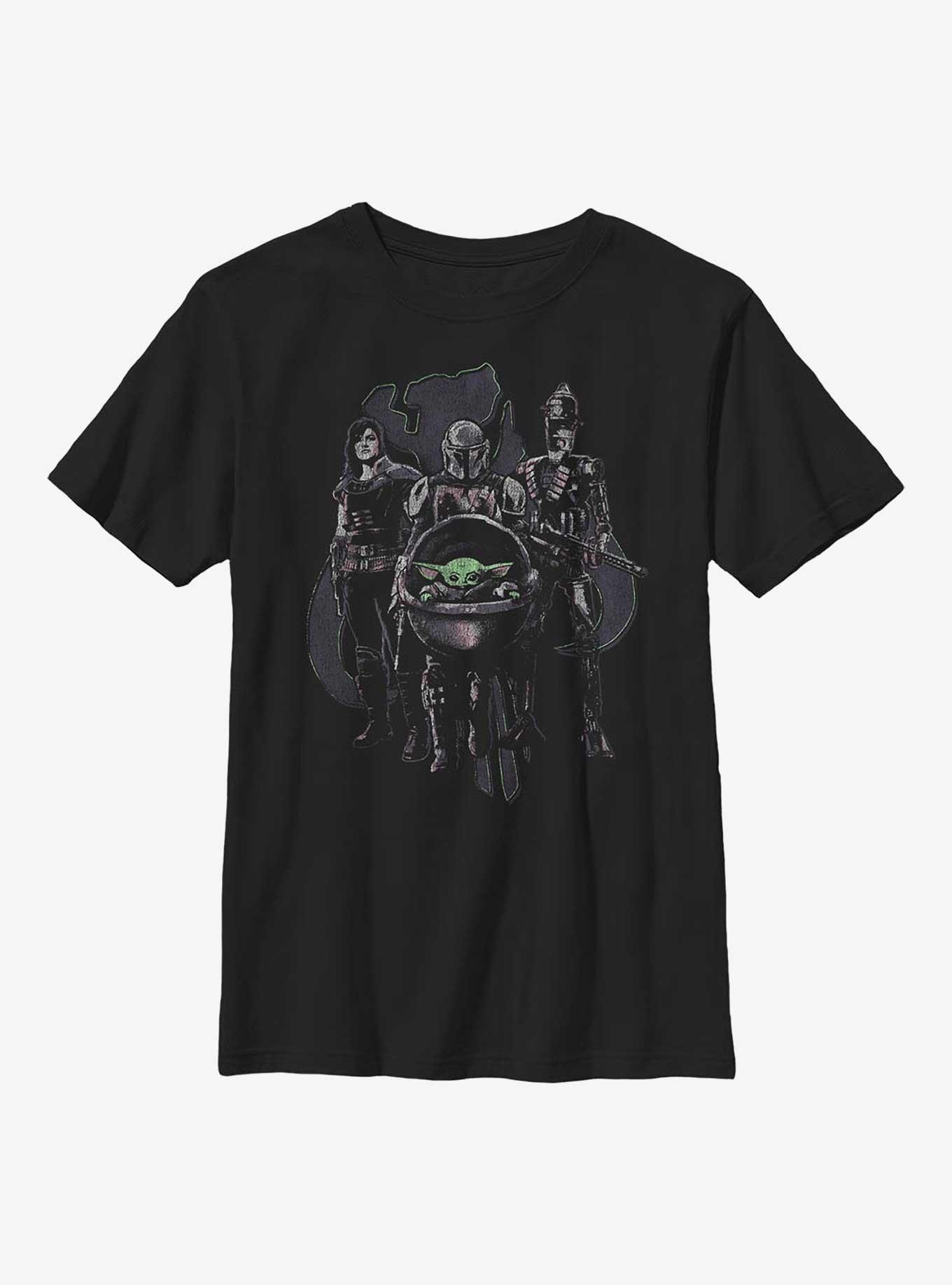 Star Wars The Mandalorian Group Of Friends Youth T-Shirt, , hi-res