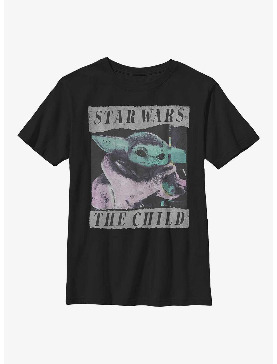 Star Wars The Mandalorian Grungy Photo Youth T-Shirt, BLACK, hi-res