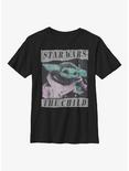 Star Wars The Mandalorian Grungy Photo Youth T-Shirt, BLACK, hi-res