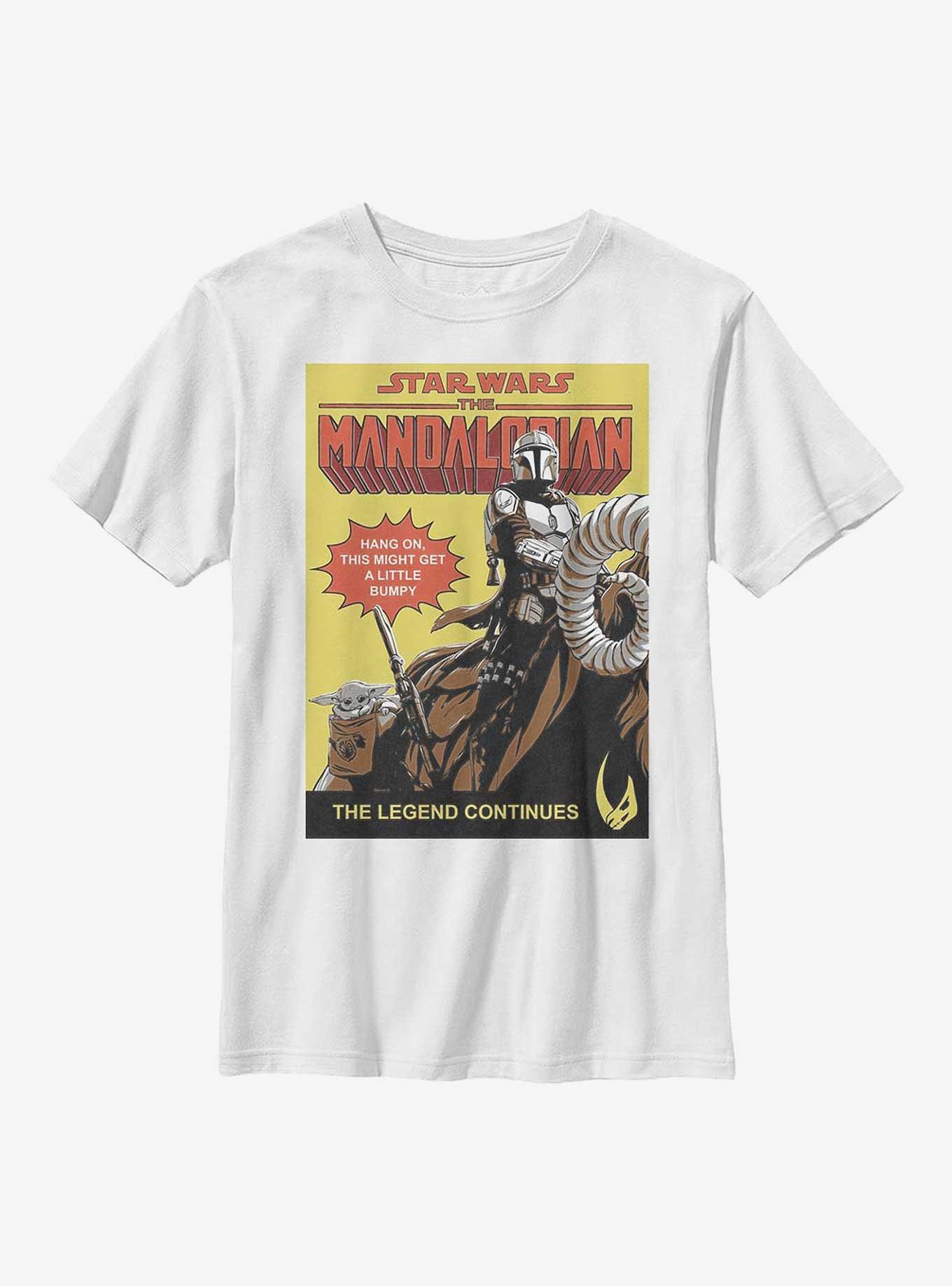 Star Wars The Mandalorian Hang On Poster Youth T-Shirt, WHITE, hi-res