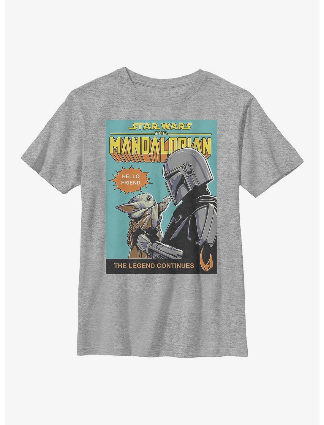 Star Wars The Mandalorian Hello Friend Poster Youth T-Shirt, ATH HTR, hi-res