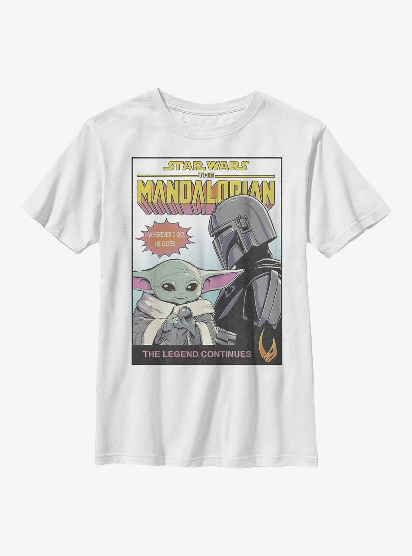 Star Wars The Mandalorian He's Back Youth T-Shirt, WHITE, hi-res