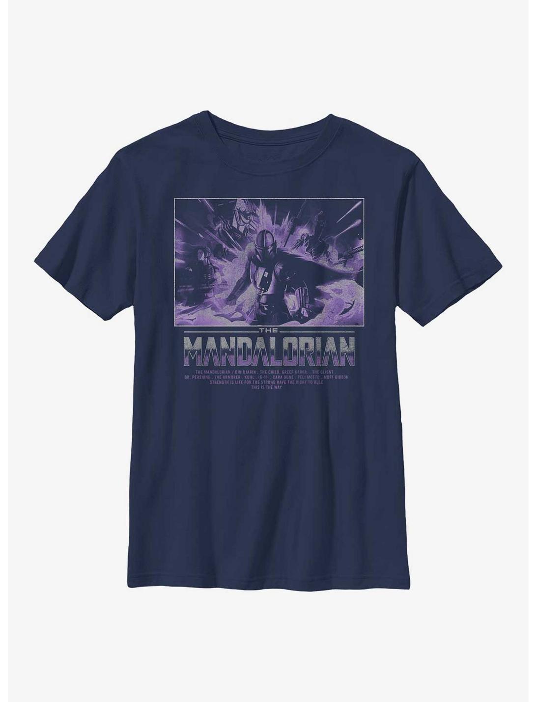 Star Wars The Mandalorian Into The Light Youth T-Shirt, NAVY, hi-res