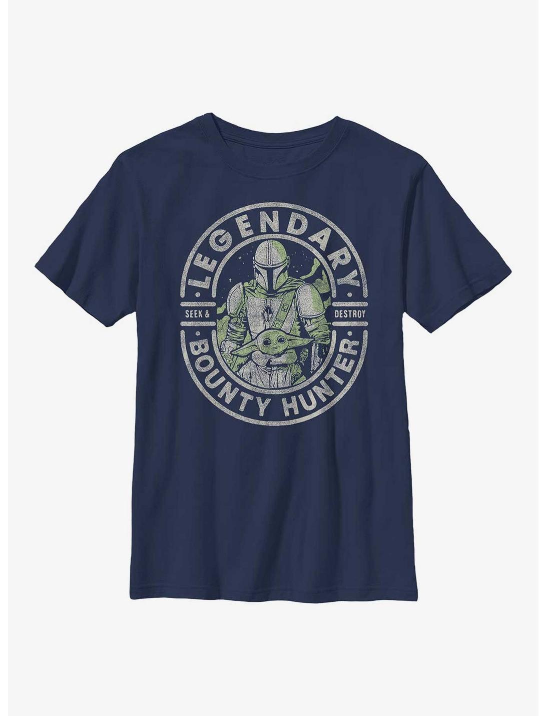 Star Wars The Mandalorian Legendary Stamp Youth T-Shirt, NAVY, hi-res