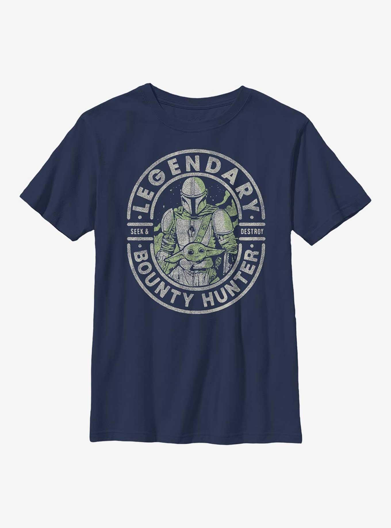 Star Wars The Mandalorian Legendary Stamp Youth T-Shirt, NAVY, hi-res
